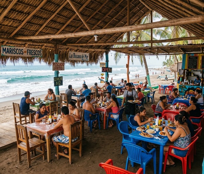 Comedor de mariscos frente al mar en Costa del Sol