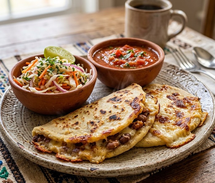 Pupusas y comida típica salvadoreña