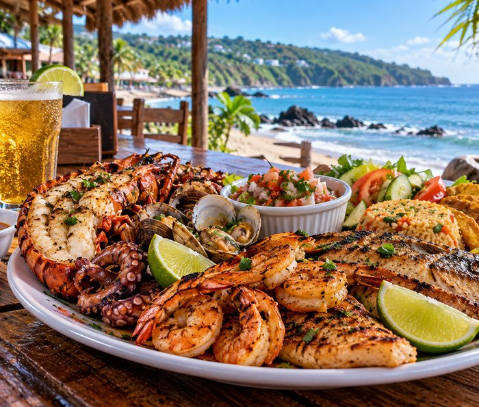 Plato de mariscos frescos