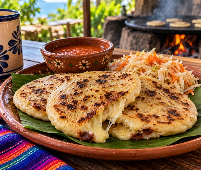 Pupusas y comida típica salvadoreña